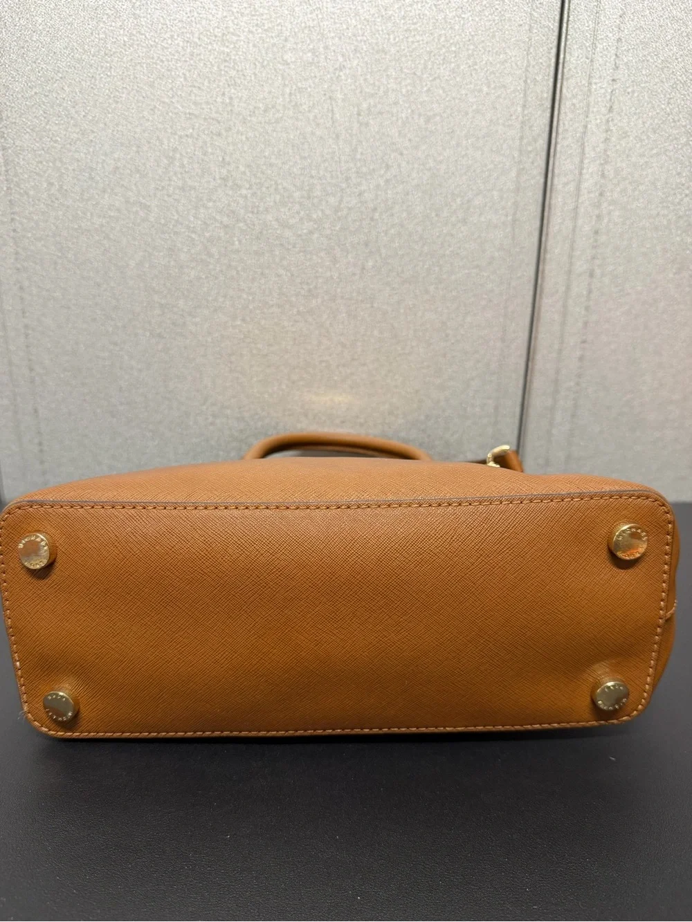 Michael Kors Brown Saffiano Leather Satchel Crossbody Bag - Picture 5 of 9
